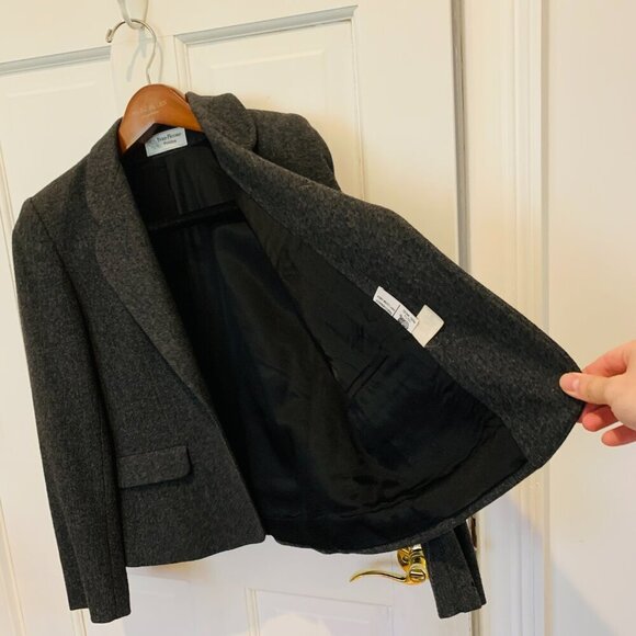 Vintage - Evan Picone Women's Gray 100% Wool Single-Breasted Blazer Coat Size 10 - Picture 12 of 16